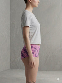 Purple Tie-dye Print Bamboo Women Panty Boy Log