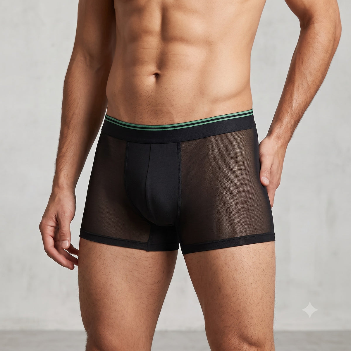 Balck Net Men Underwear - No Ride Up