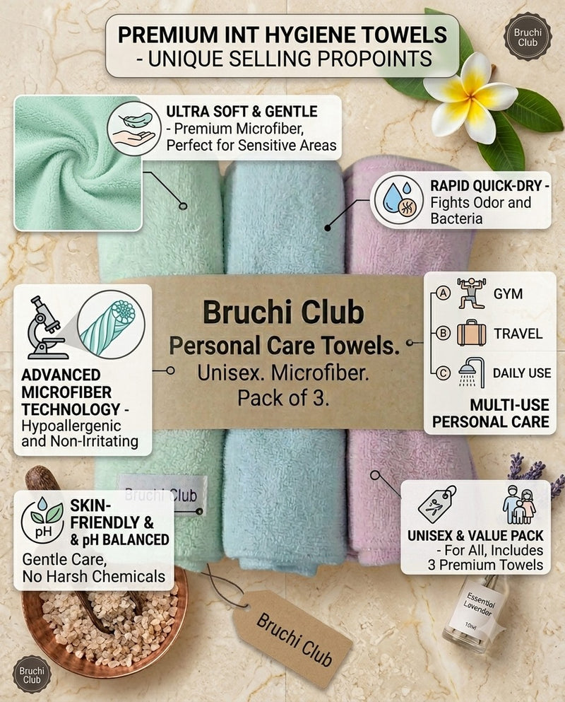 Microfiber Intimate Hygiene Towel for Men & Women | Bruchi Club