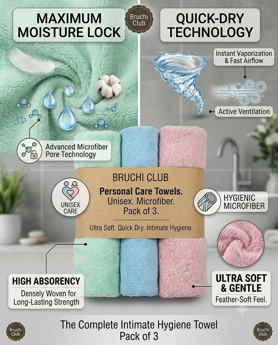 Microfiber Intimate Hygiene Towel for Men & Women | Bruchi Club