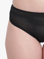 Bruchi club sheer see through transparent lingerie set-Black color