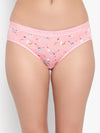 Bruchi Club Women Pink Floral Printed Cotton Low Waist Hipster Panty