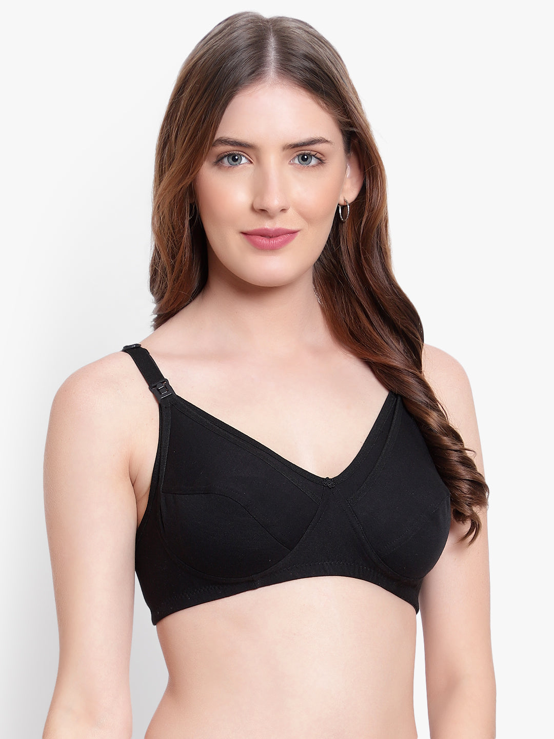Bruchi club non padded non wired Feeding Bra - Black color
