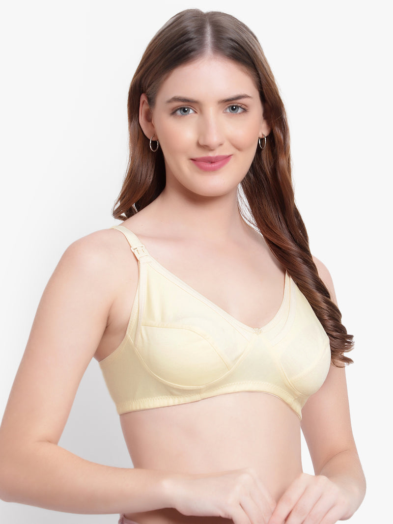 Bruchi club Feeding Maternity Bra-non padded non wired -Cotton Fabric-Skin Color