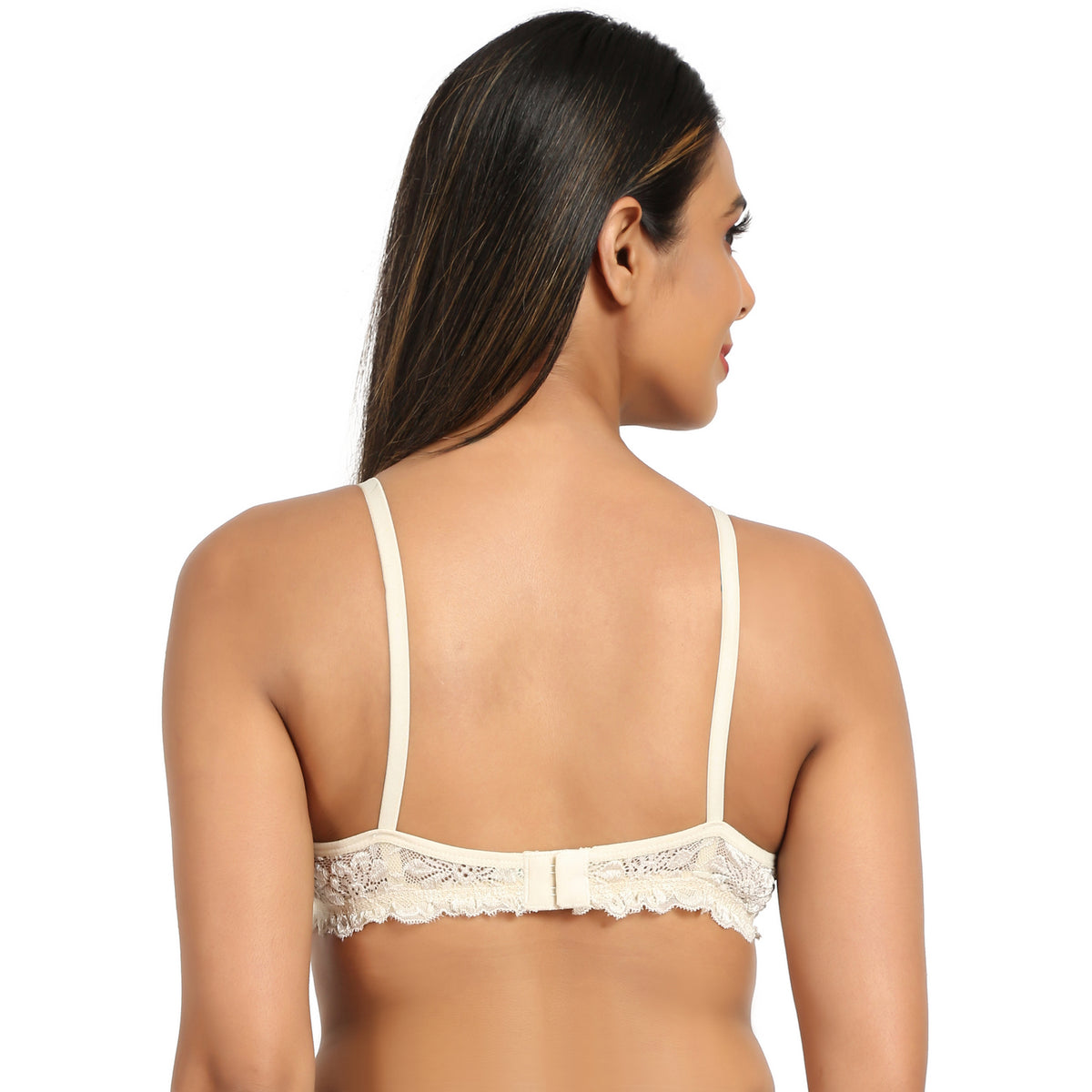 Bruchi Club Lightly Padded Non-Wired Grey T-Shirt Bra With Lace – Bruchiclub