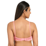 Bruchi Club Lightly Padded Non-Wired Pink T-Shirt Bra with Lace