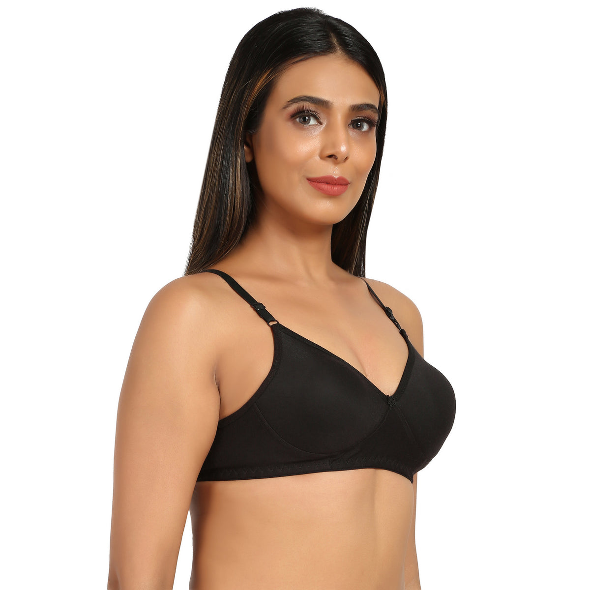 Bruchi club Everyday T-Shirt Lightly Padded Bra 3/4th coverage bra-Black color