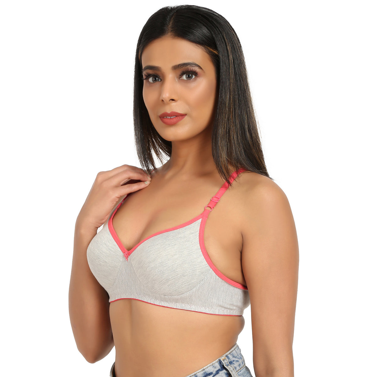 Bruchi club Women Lightly Padded Bra with 3/4th coverage-Light grey