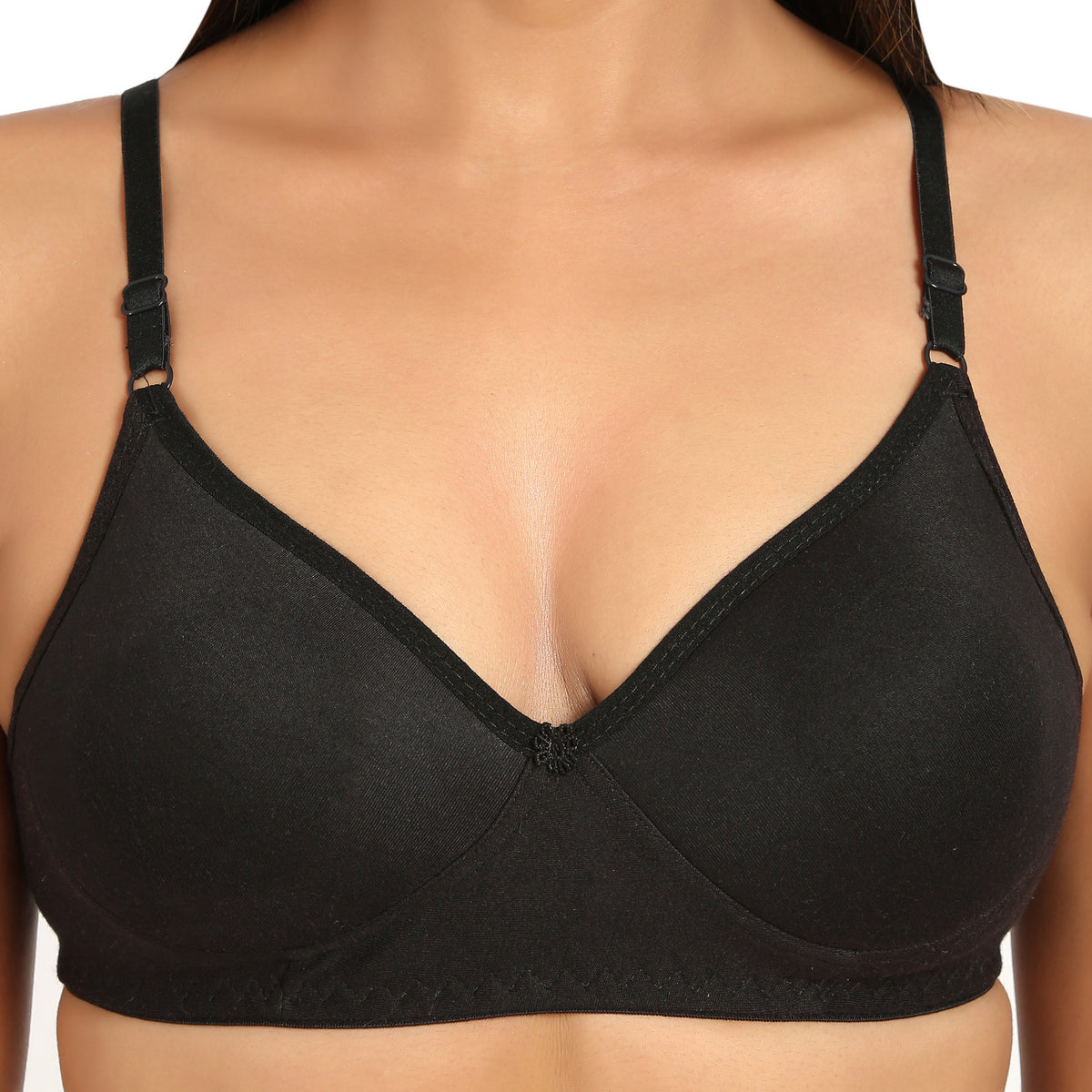 Bruchi club Everyday T-Shirt Lightly Padded Bra 3/4th coverage bra-Black color