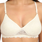 Bruchi Club Lightly Padded Non-Wired Grey T-Shirt Bra With Lace