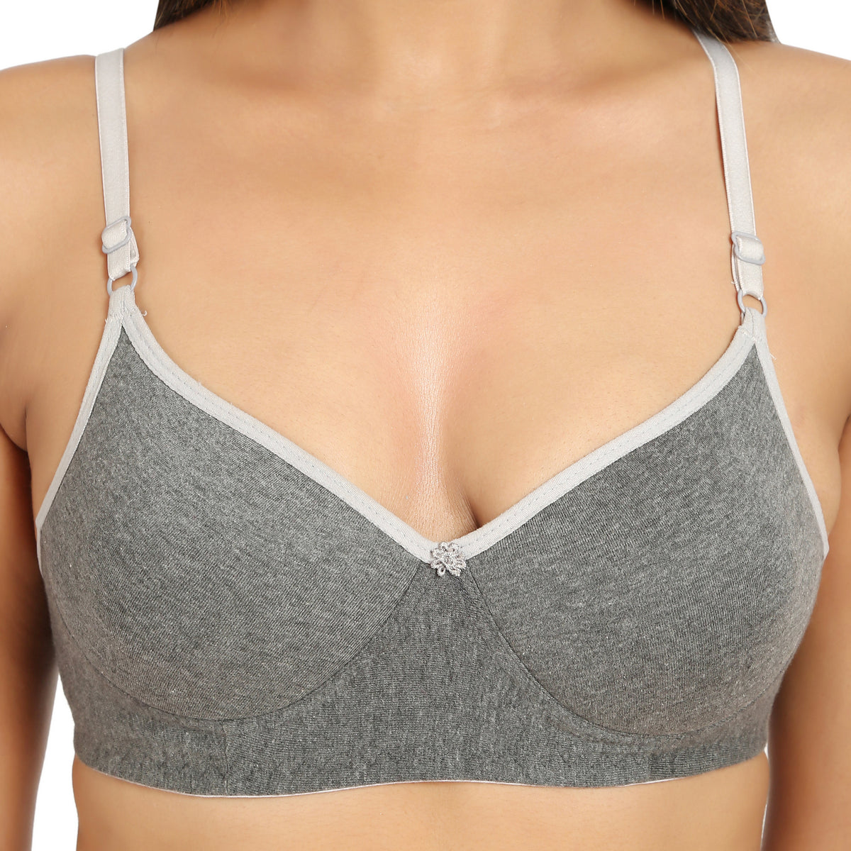 Trishikhine Women's Cotton Lightly Padded Non-Wired T-Shirt Bra Combo Pack  of 3 Women Full Coverage Lightly Padded Bra