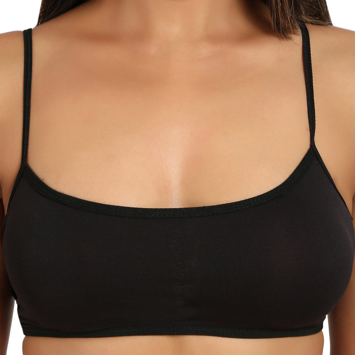 Bruchi club Women Lightly Padded sports Bra with 3/4th coverage-Black color