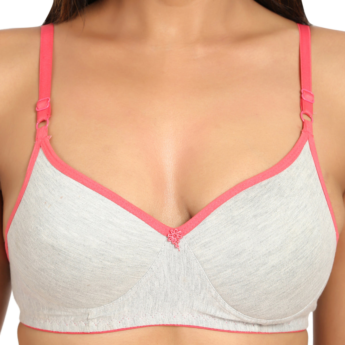 Bruchi club Women Lightly Padded Bra with 3/4th coverage-Light grey