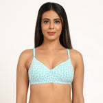 Bruchi Club Women T-Shirt Lightly Padded 3/4 coverage Bra in light blue color