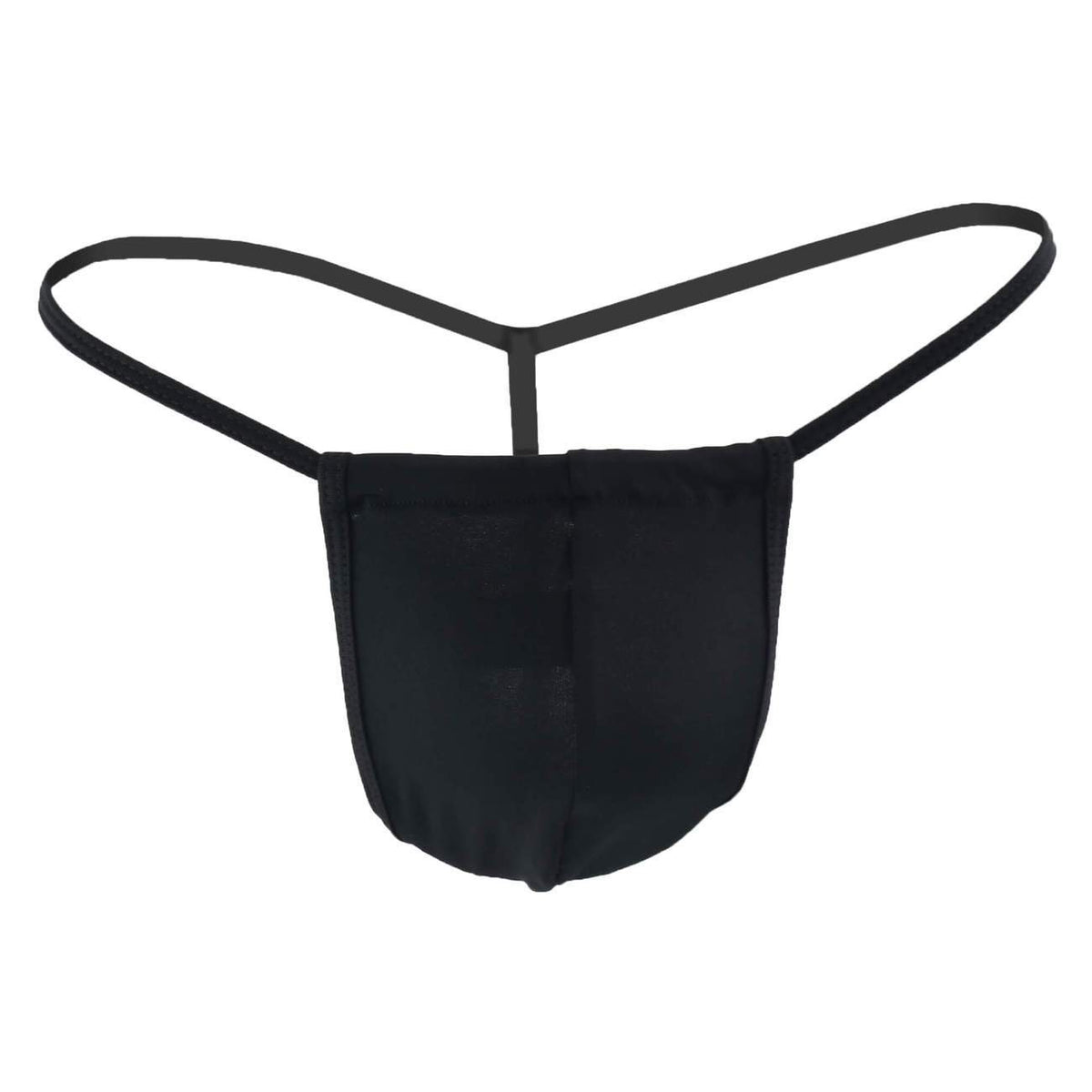 Men's Cotton Spandex G String Pouch Black Underwear