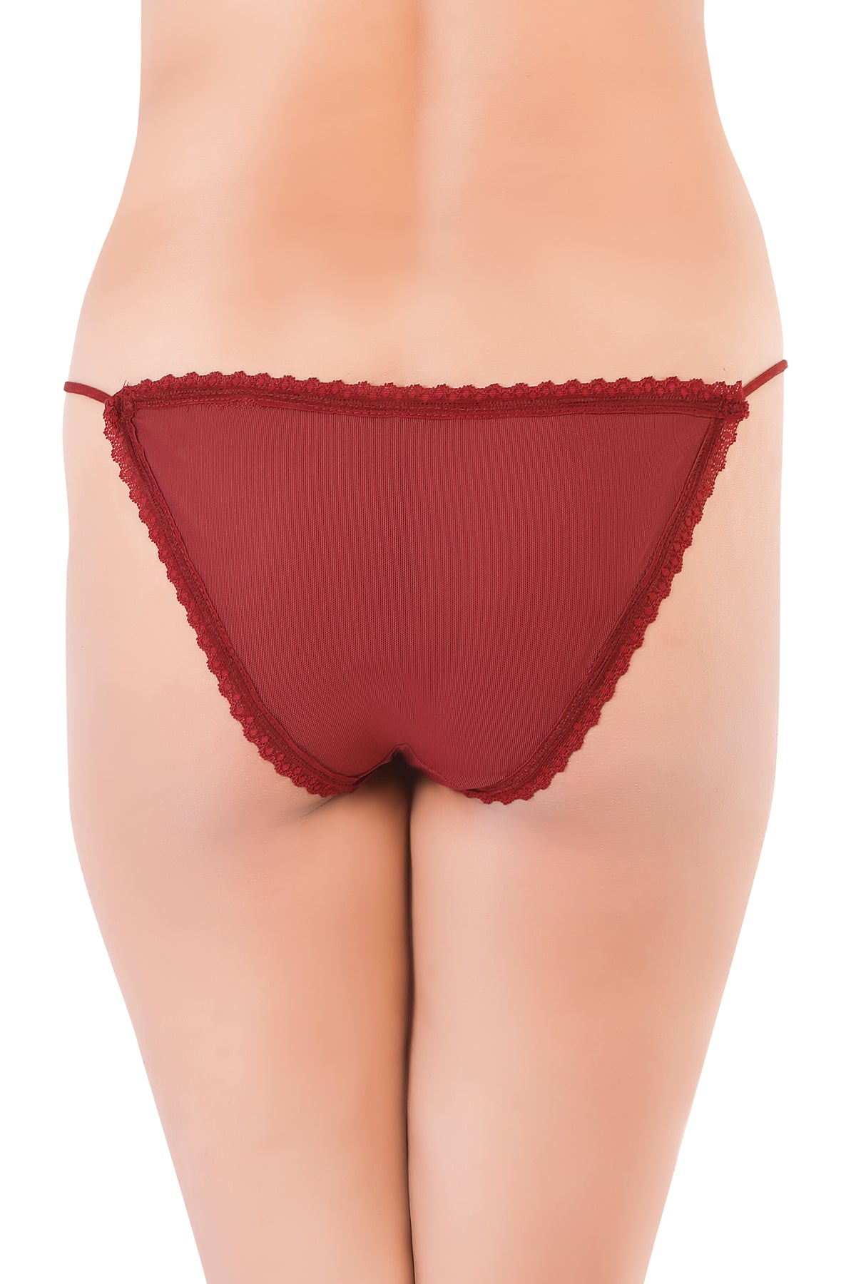 Bruchi Club Women's Low Rise Sleek String Wine Red Bikini Panty