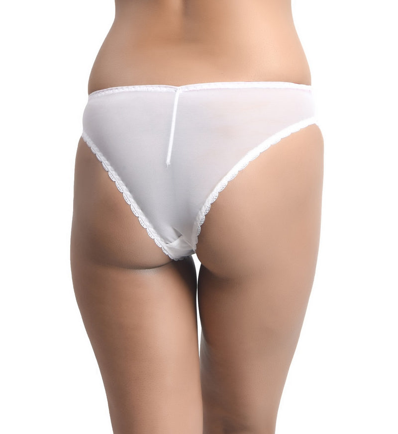 Low Waist Sheer See Through Bikini Lace Panty in White