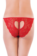 Bruchi Club Low Waist Elegant Red Lace Back Heart Panty for Special Moment