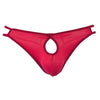Men Bamboo Red Thong Front Open Hole