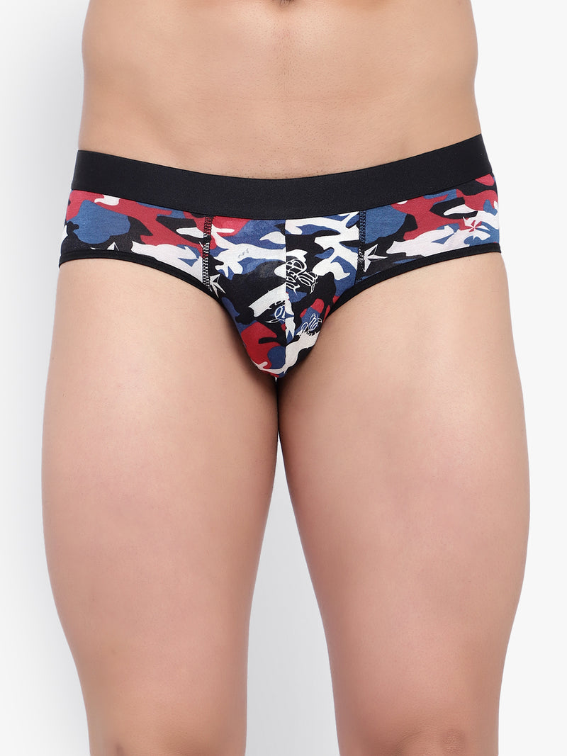 Men's Blue Black camouflage Anti-Bacterial Micro Modal Briefs