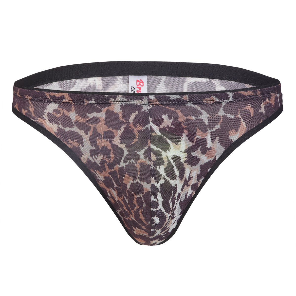 Bruchi Club Brown & Black Printed Micro Modal Men's Thongs