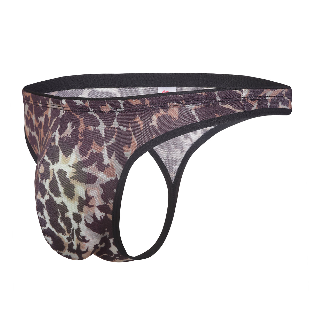 Bruchi Club Brown & Black Printed Micro Modal Men's Thongs