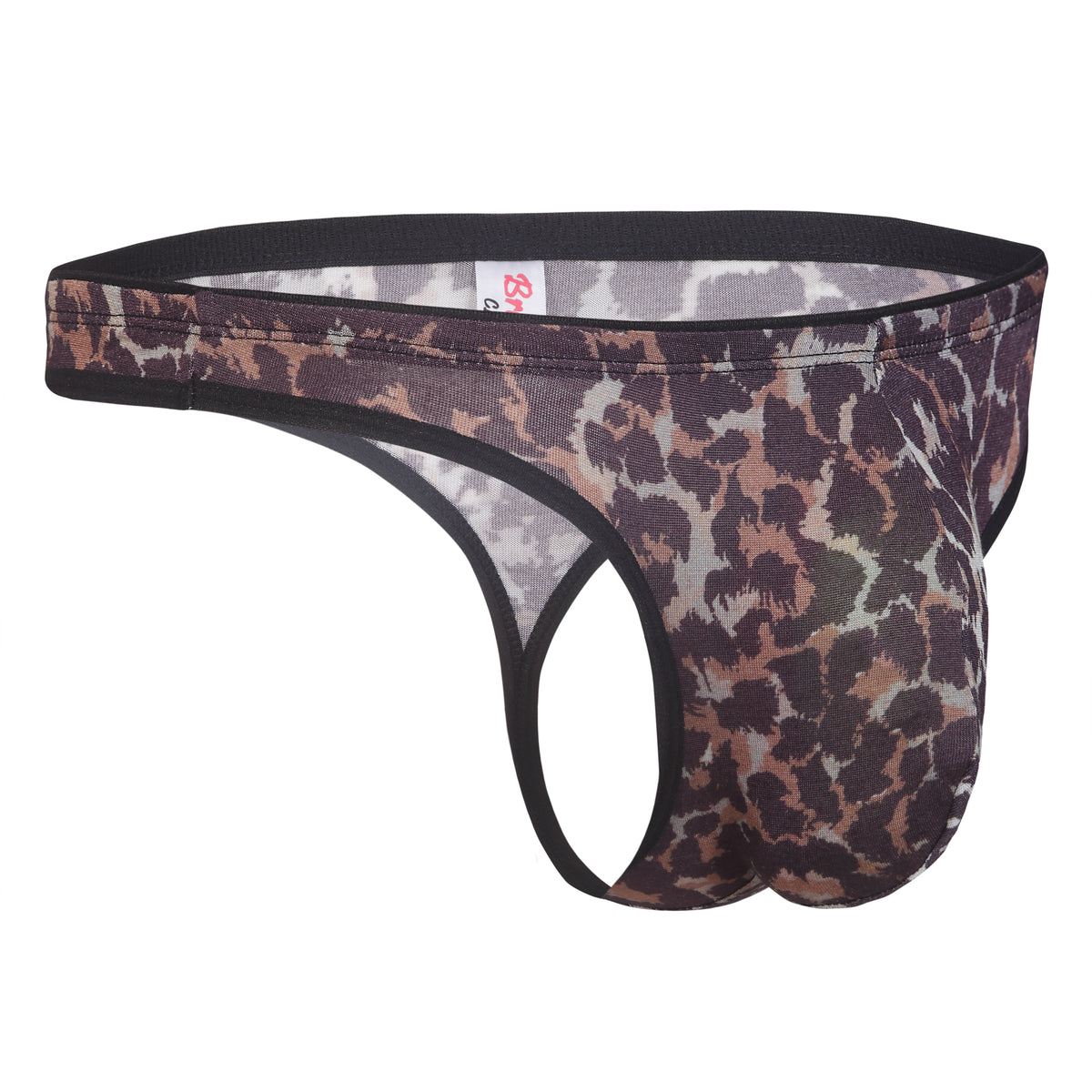 Bruchi Club Brown & Black Printed Micro Modal Men's Thongs