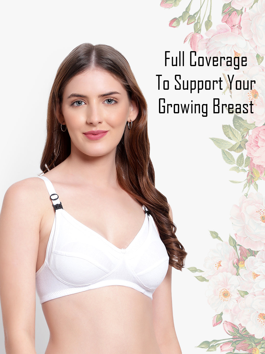 Bruchi Club maternity feeding bra-non padded,non wired-White color