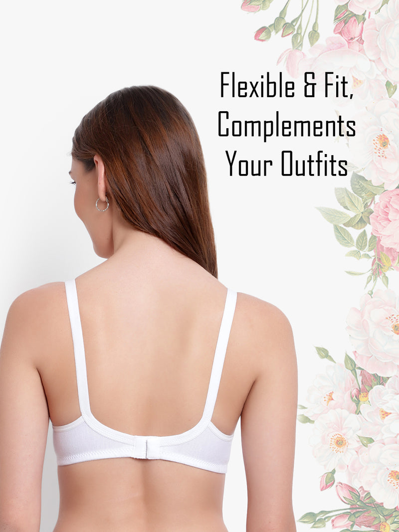 Bruchi Club maternity feeding bra-non padded,non wired-White color