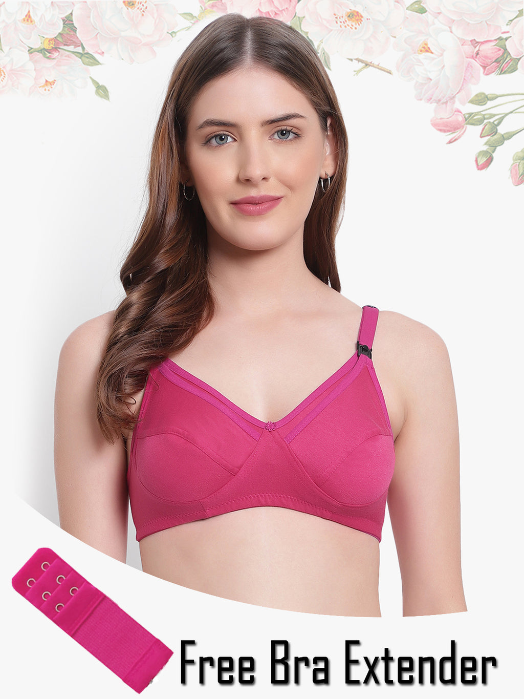 Bruchi club mother care Cotton Maternity Bra-non padded nor wired-Dark Pink color