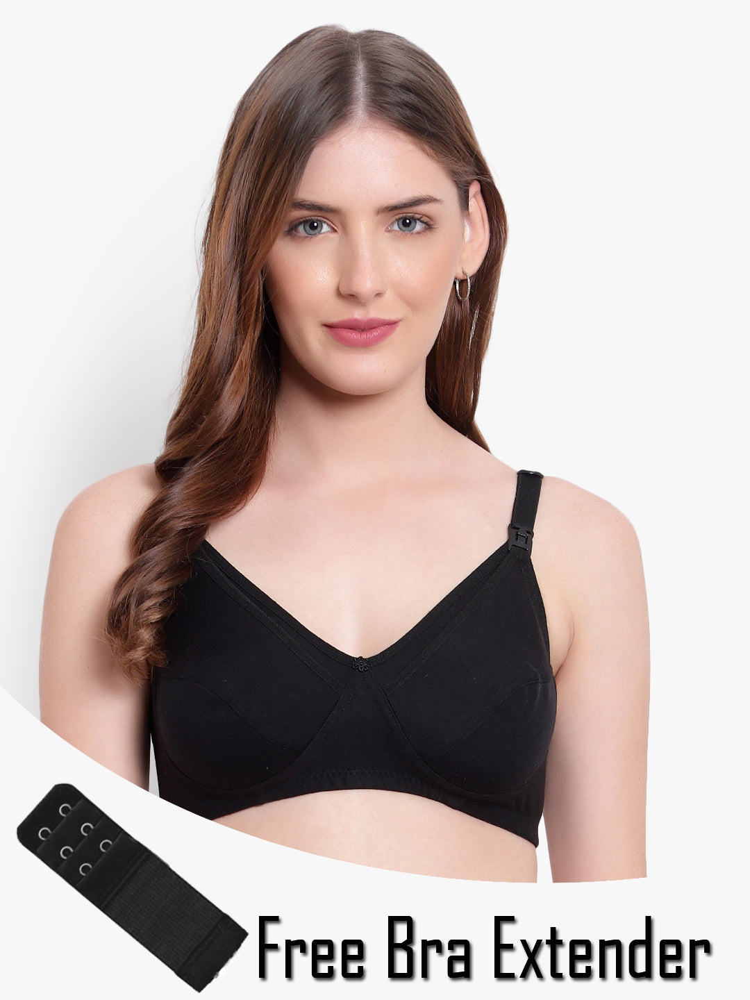 Bruchi club Feeding Maternity Bra-non padded non wired - Black color