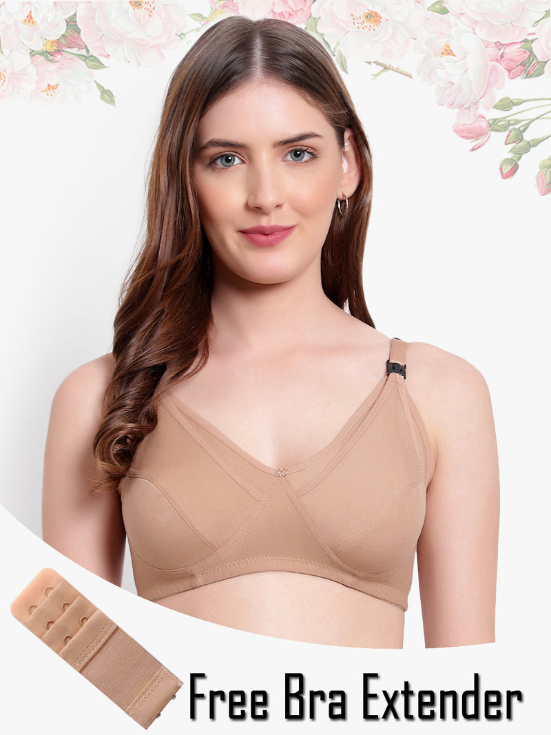 Blossom Feeding Bra Non Padded Wire Free - Pink