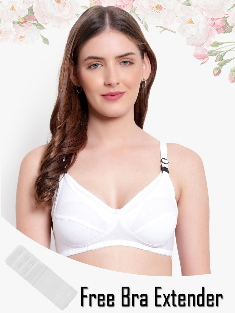 Bruchi Club maternity feeding bra-non padded,non wired-White color