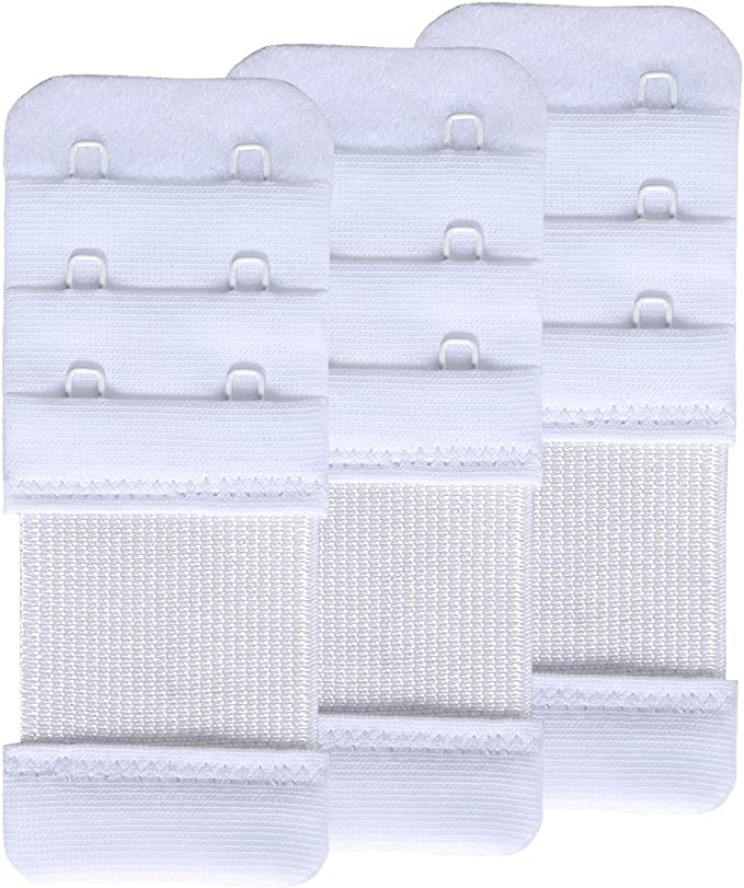 Pack of 3 White Bra Hook Extenders