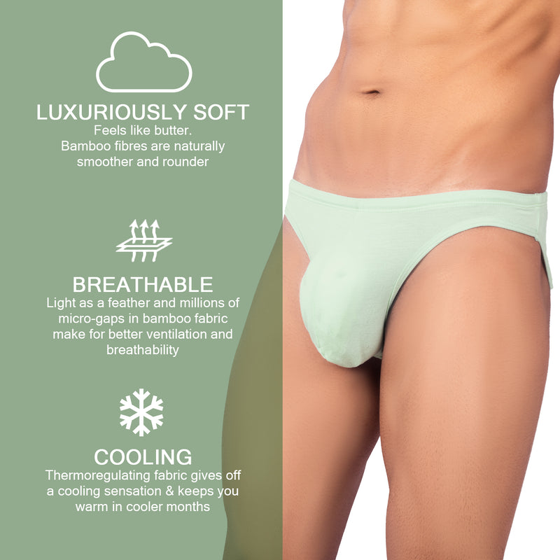 Bruchi club Antibacterial Bamboo Briefs for men one Sea Blue one Sea Green