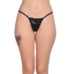 Bruchi club women G-string Panty-lace fabric in black color