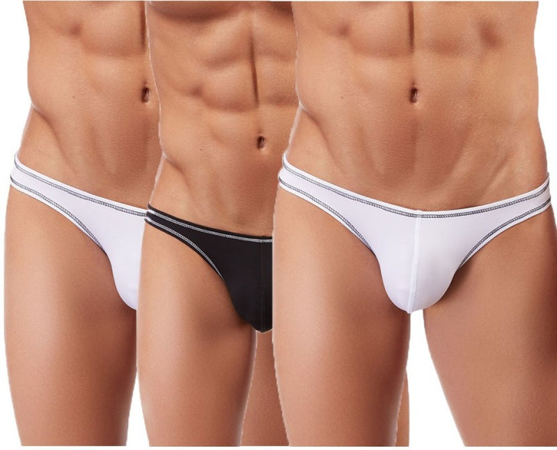 Bruchi Club Men Bamboo Bikini Briefs White & Black Pack of 3