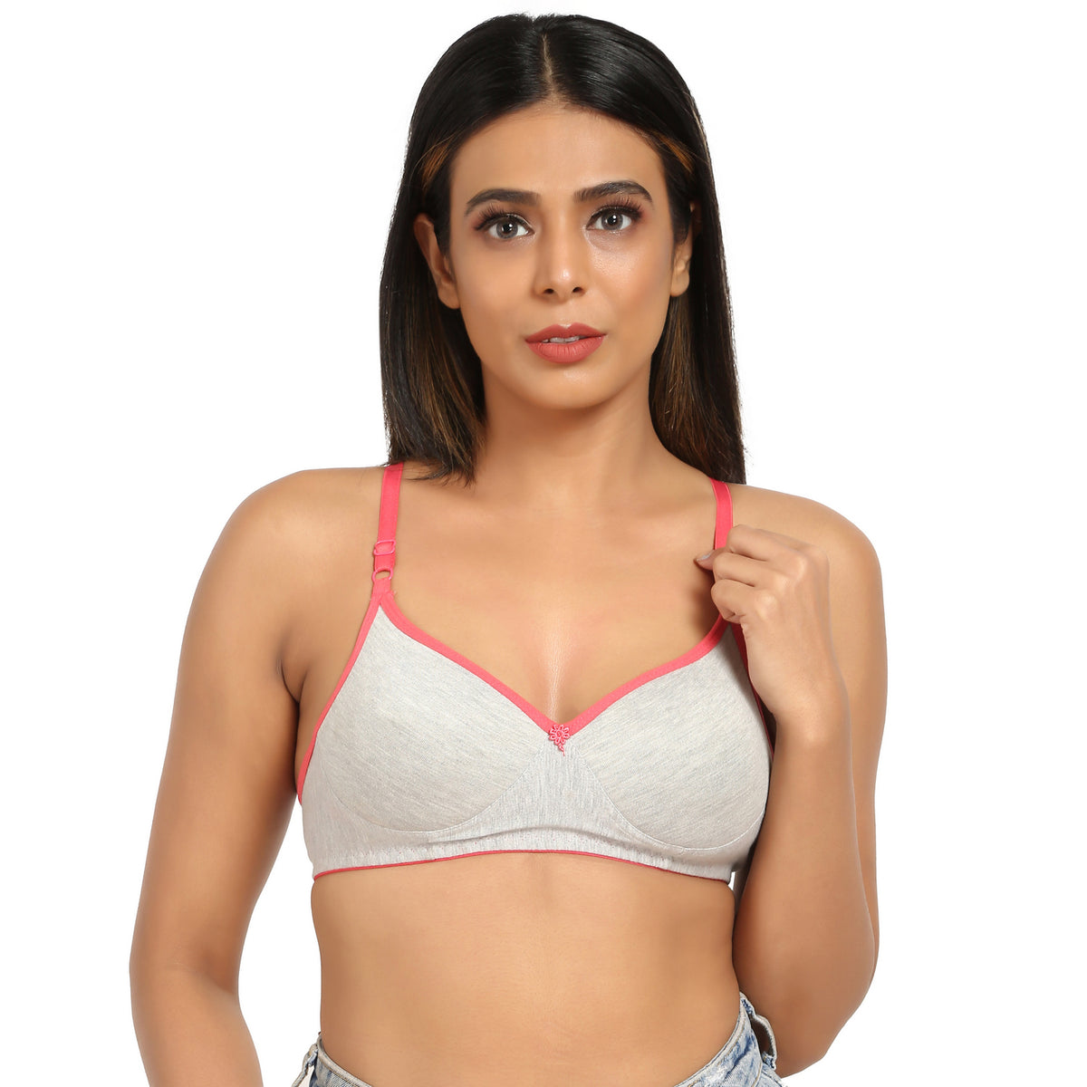 Bruchi club Women Lightly Padded Bra with 3/4th coverage-Light grey